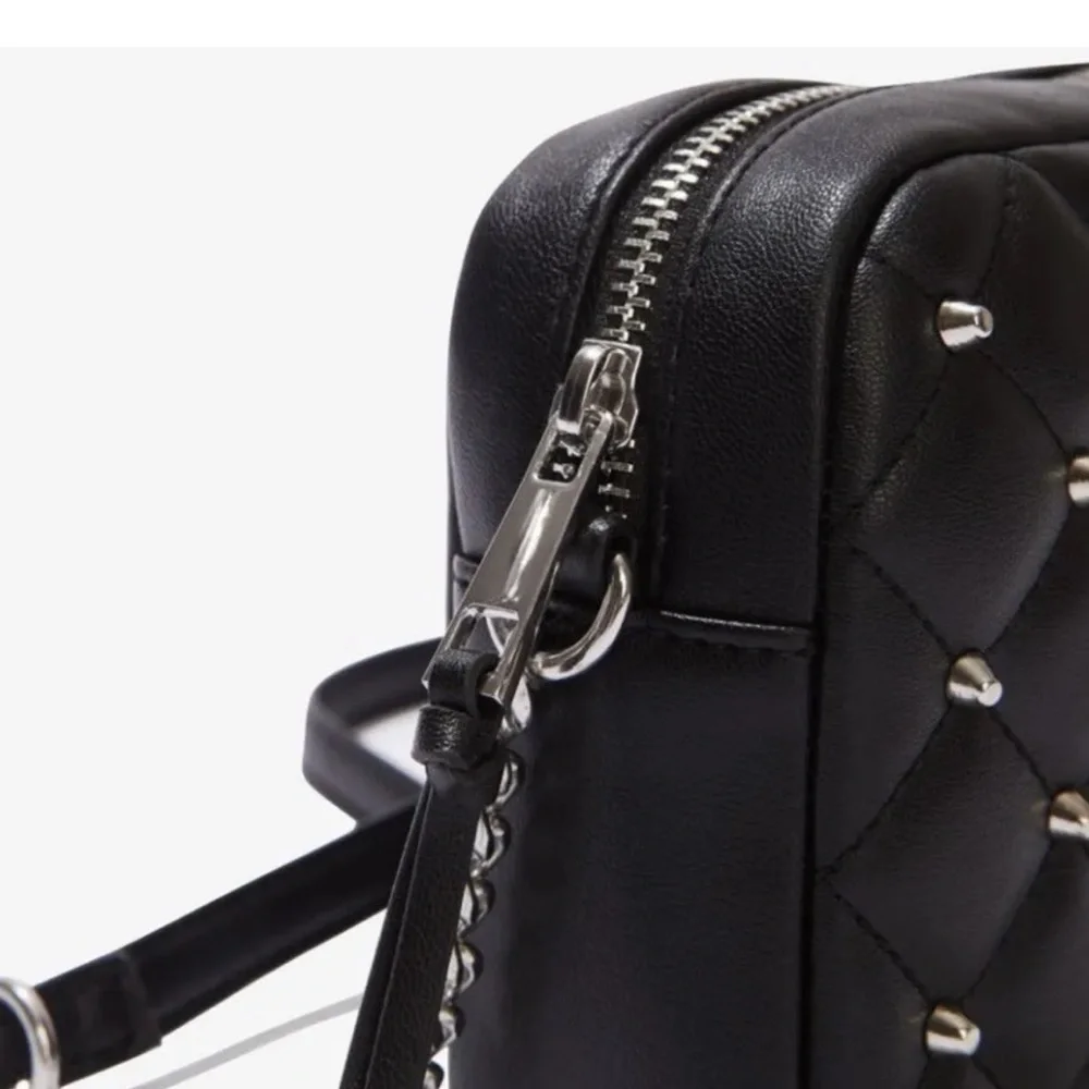 Rebecca Minkoff Top Zip Studded Vegan Black Crossbody New in Package HP - Picture 7 of 13